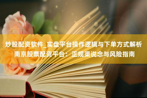 炒股配资软件_实盘平台操作逻辑与下单方式解析 南京股票配资平台：正规渠说念与风险指南