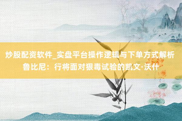 炒股配资软件_实盘平台操作逻辑与下单方式解析 鲁比尼:行将面对狠毒试验的凯文·沃什